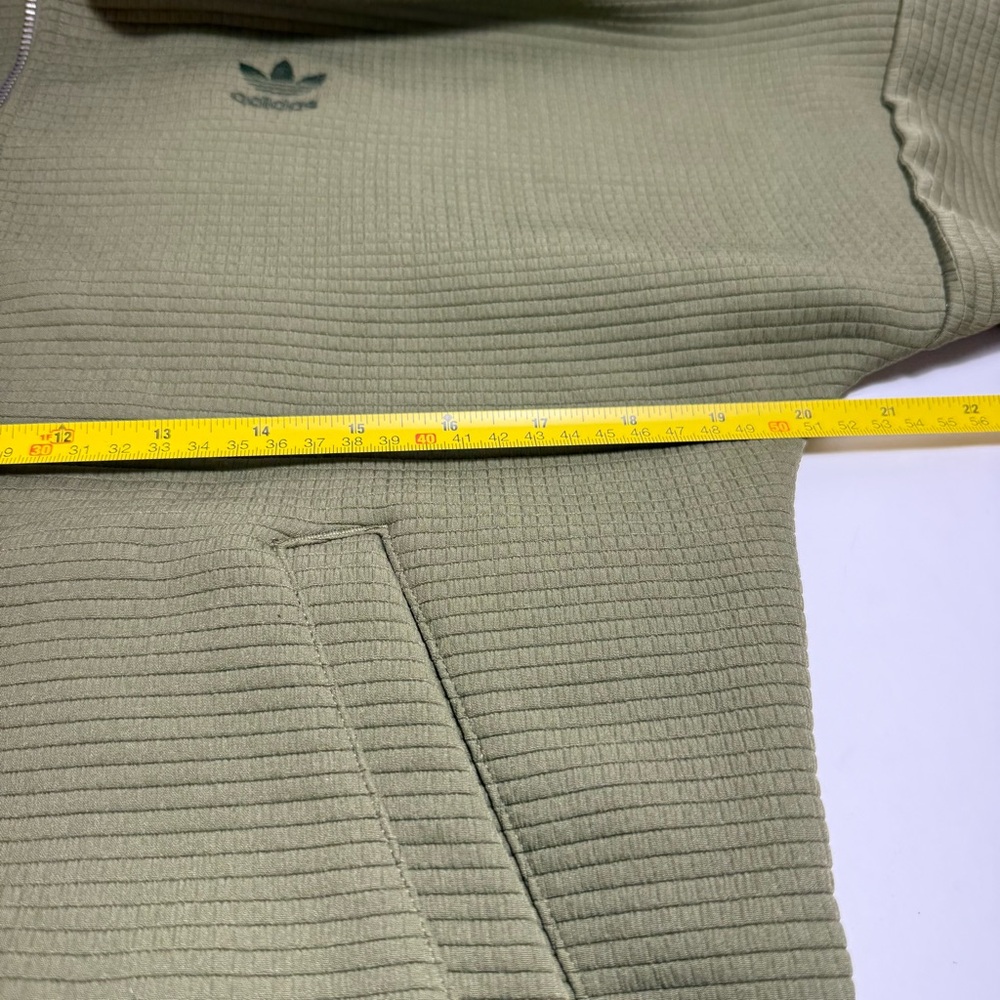 Adidas Olive Green "Three Stripe" Print Bomber Jacket - Picture 11 of 16